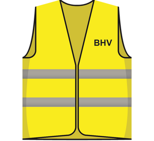 Vest gele BHV-print voor/achter
