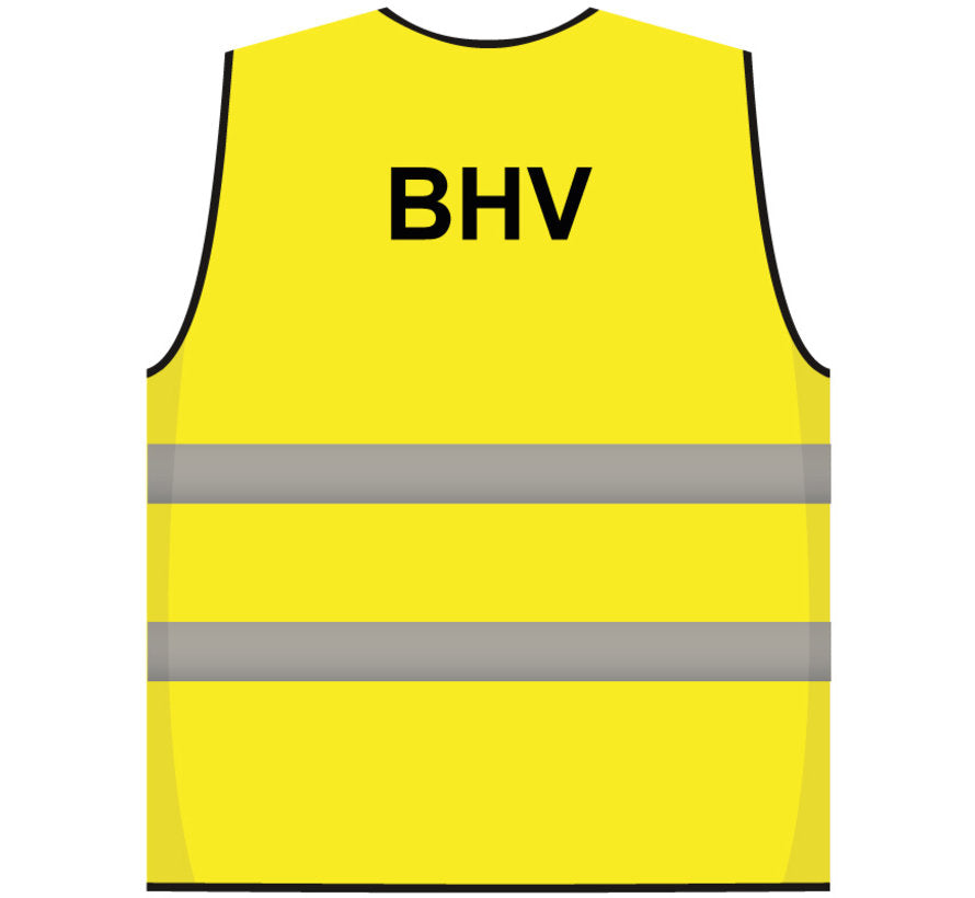 Vest gele BHV-print voor/achter