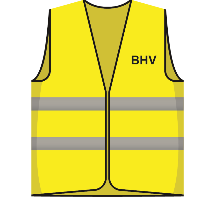 Vest gele BHV-print voor/achter