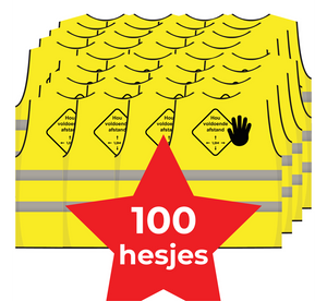 Houd 1,5 meter afstand gele hesje - 100 hesjes