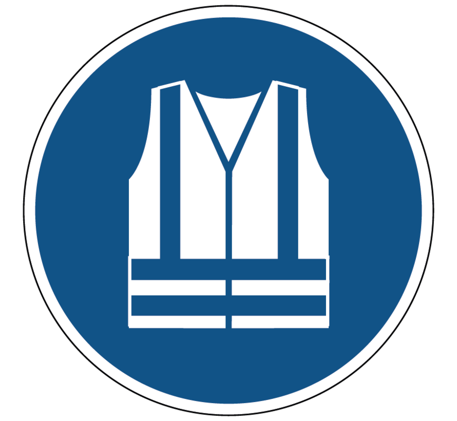 Veiligheidsvest met verhoogde zichtbaarheid verplicht verplicht pictogram