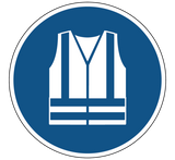 Veiligheidsvest met verhoogde zichtbaarheid verplicht verplicht pictogram